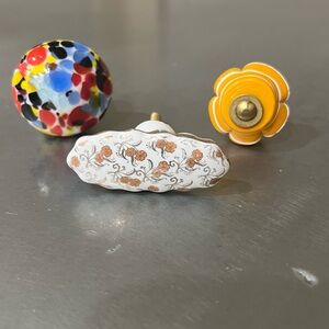 Colorful Ceramic and glass Knobs Set